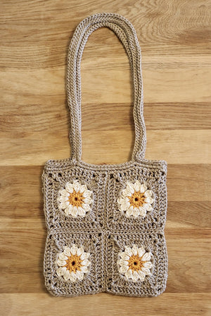 Crochet Daisy Mini Tote Bag