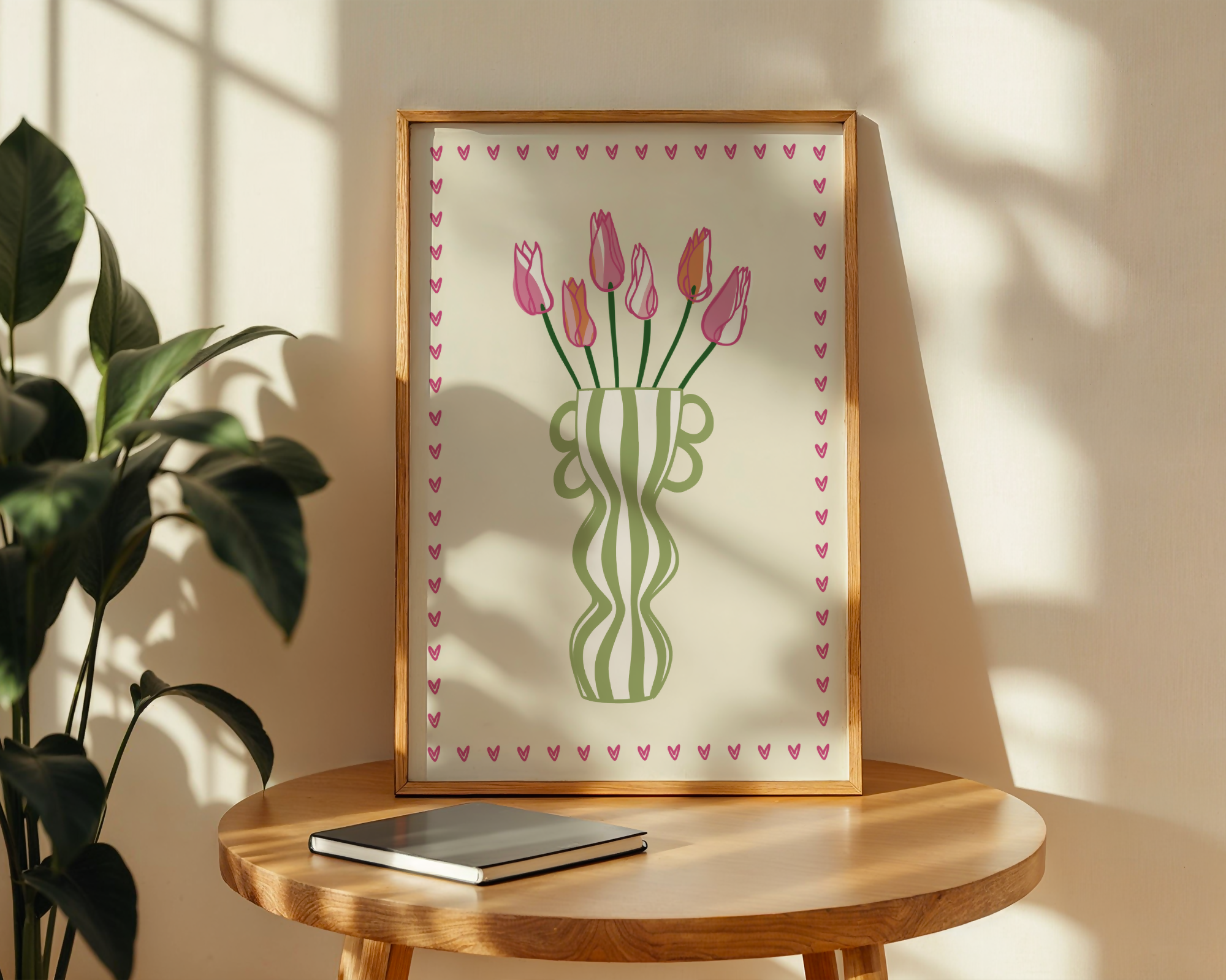 Striped Tulip Vase Print