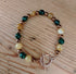Pure Copper Toggle Catch Bracelet with Copper Hematite, Yellow Jade and Faceted Green Chalcedony
