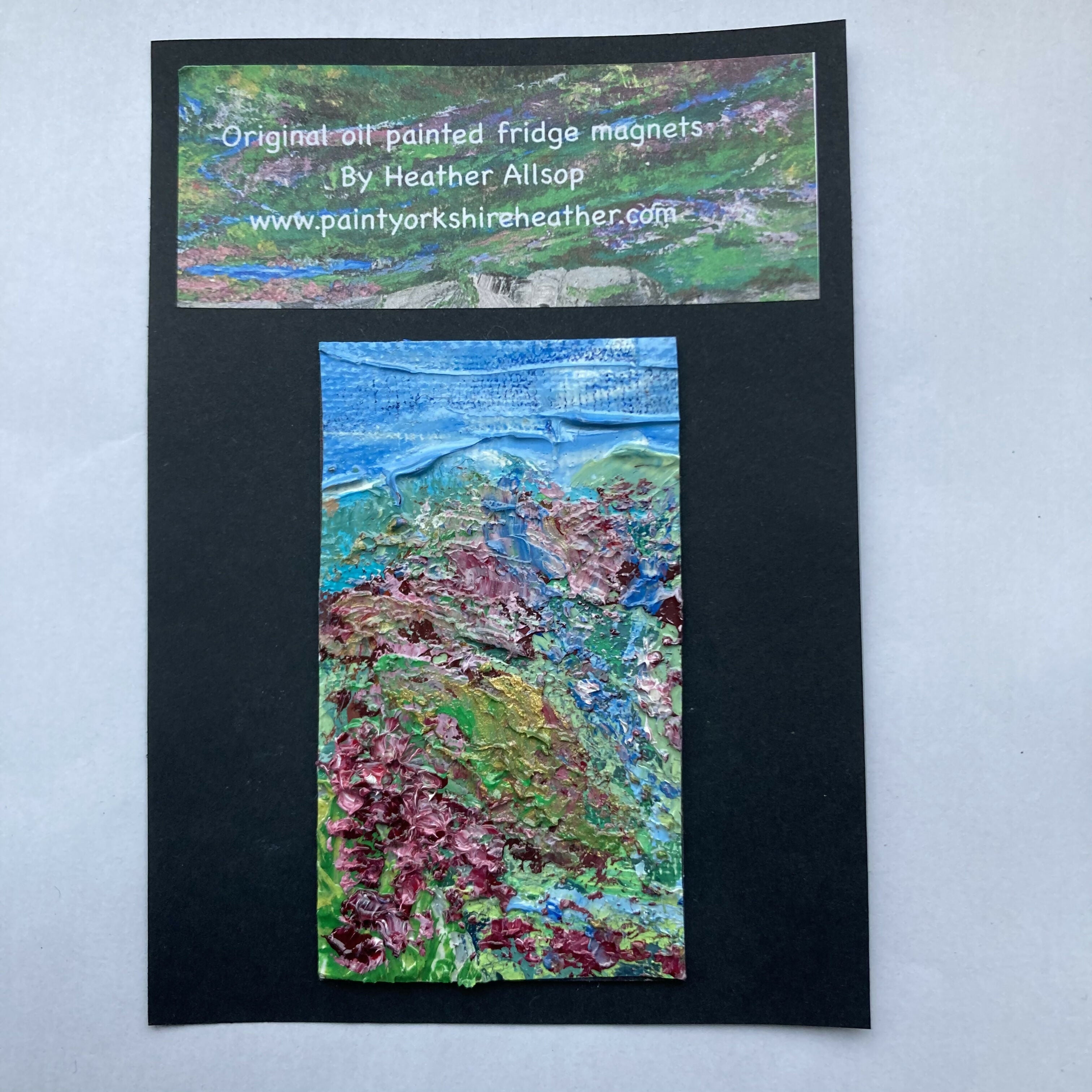 Heather On Moors Abstract Oil Painting Canvas Mini Fridge Magnet