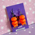 3d Pumpkin Guy Earrings