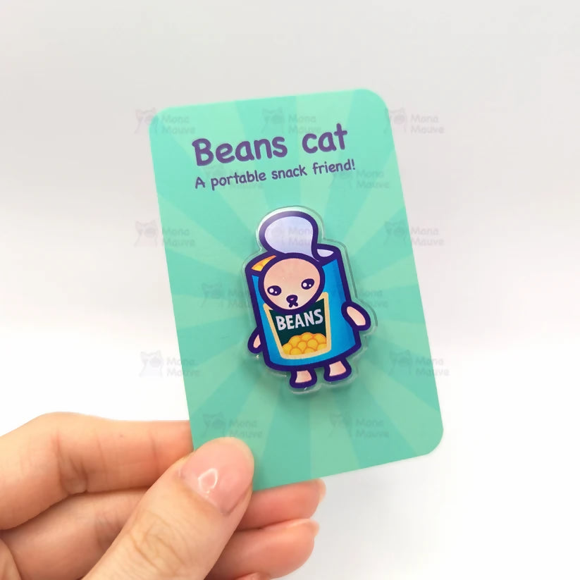Acrylic Pin Badge - Beans Cat