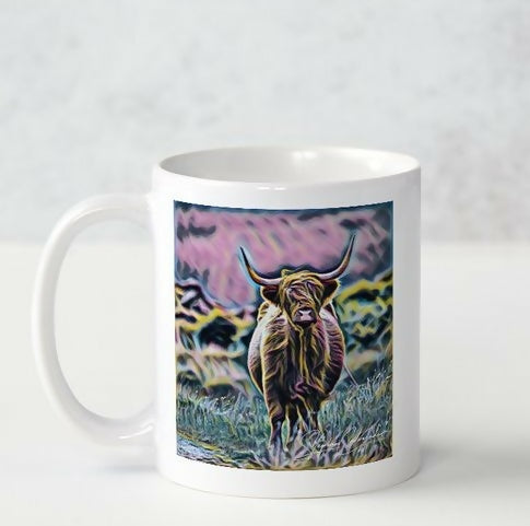 HIGHLAND COW 'QUEEN' DESIGNED MUG