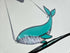 Teal Green & Iridescent Textured Whale Stained Glass Suncatcher