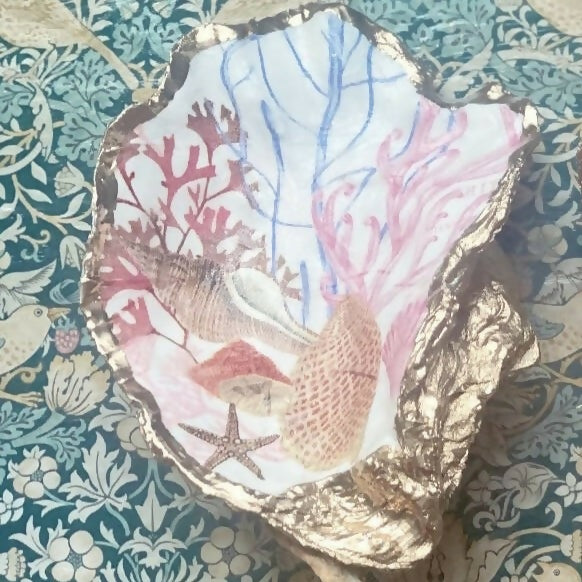 Handcrafted Pink Coral Oyster Shell | Unique Home Decor | Art & Soul