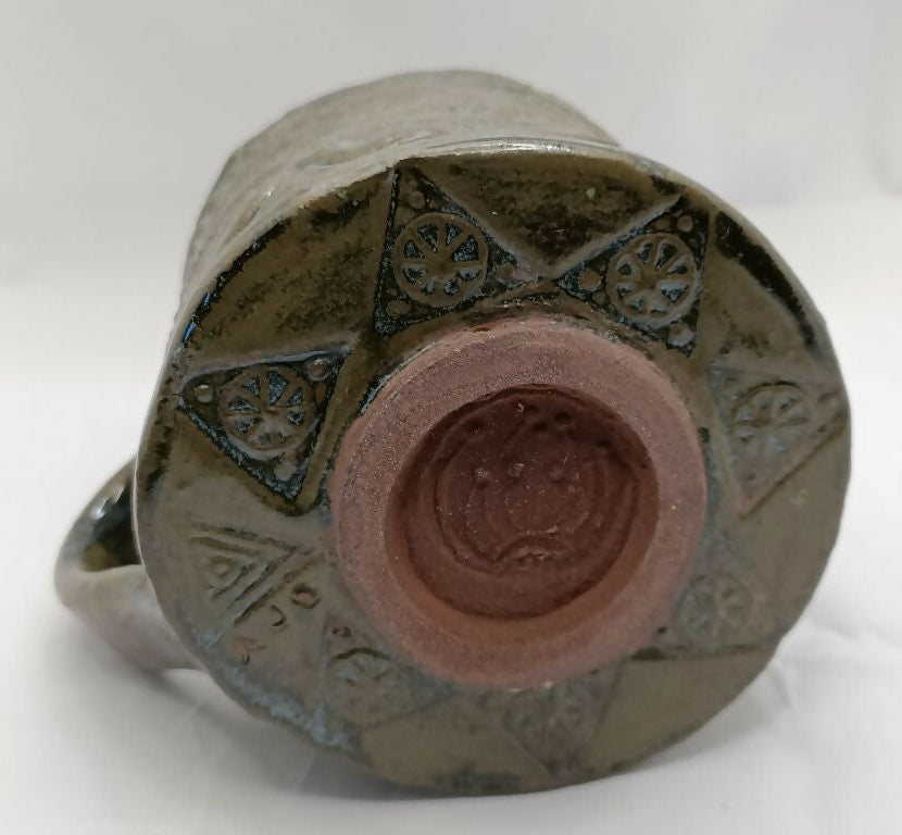 Hand Built Garden Garlic Mug