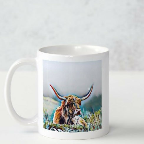 HIGHLAND COW DESIGNED MUG