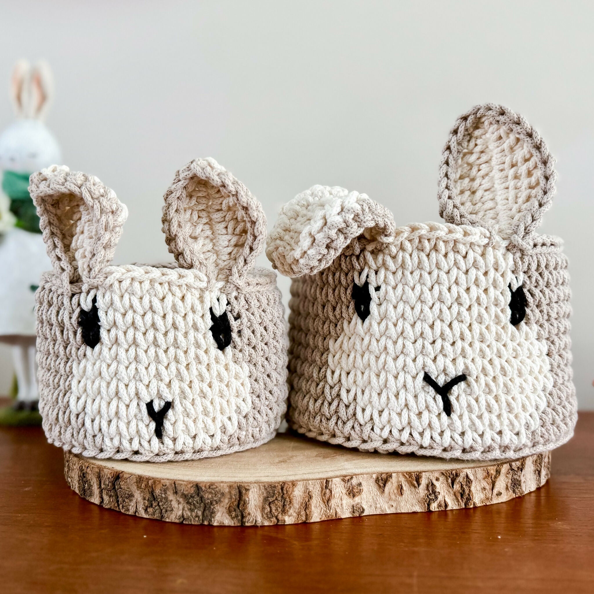 Crochet Rabbit Basket