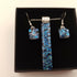 Blue and Green Dichroic Glass Pendant and Earring Set