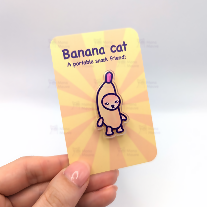 Acrylic Pin Badge - Banana Cat