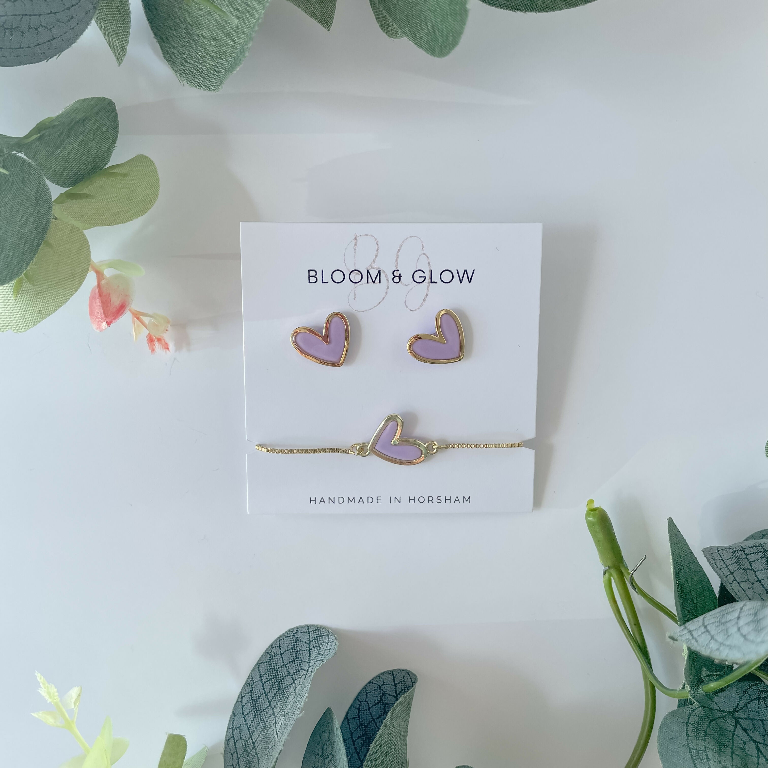 Heart Earring and Bracelet Set - Handmade Elegance | Art & Soul