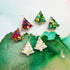 Handmade Glitter Christmas Trees Stud Earrings
