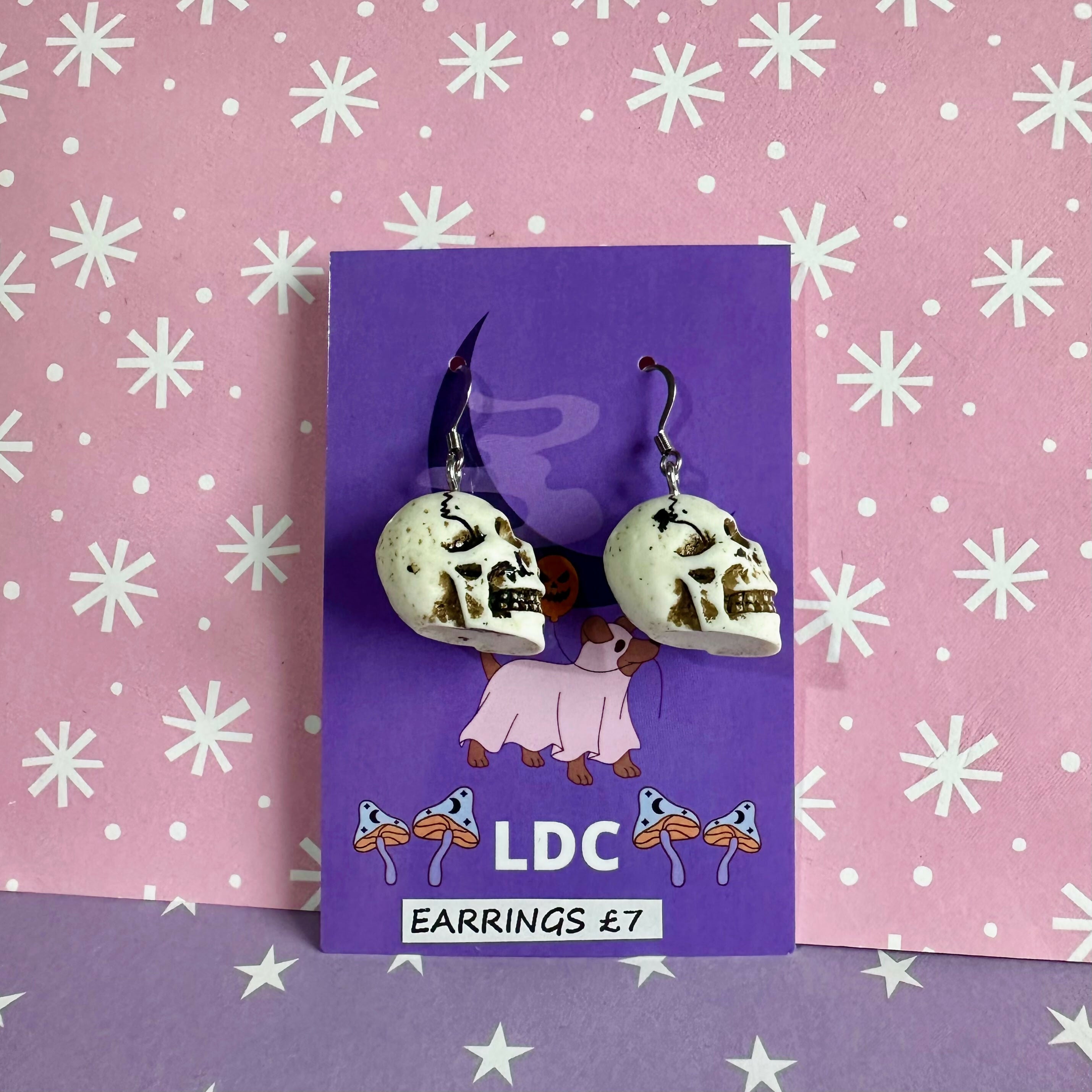 3d Skull Earrings