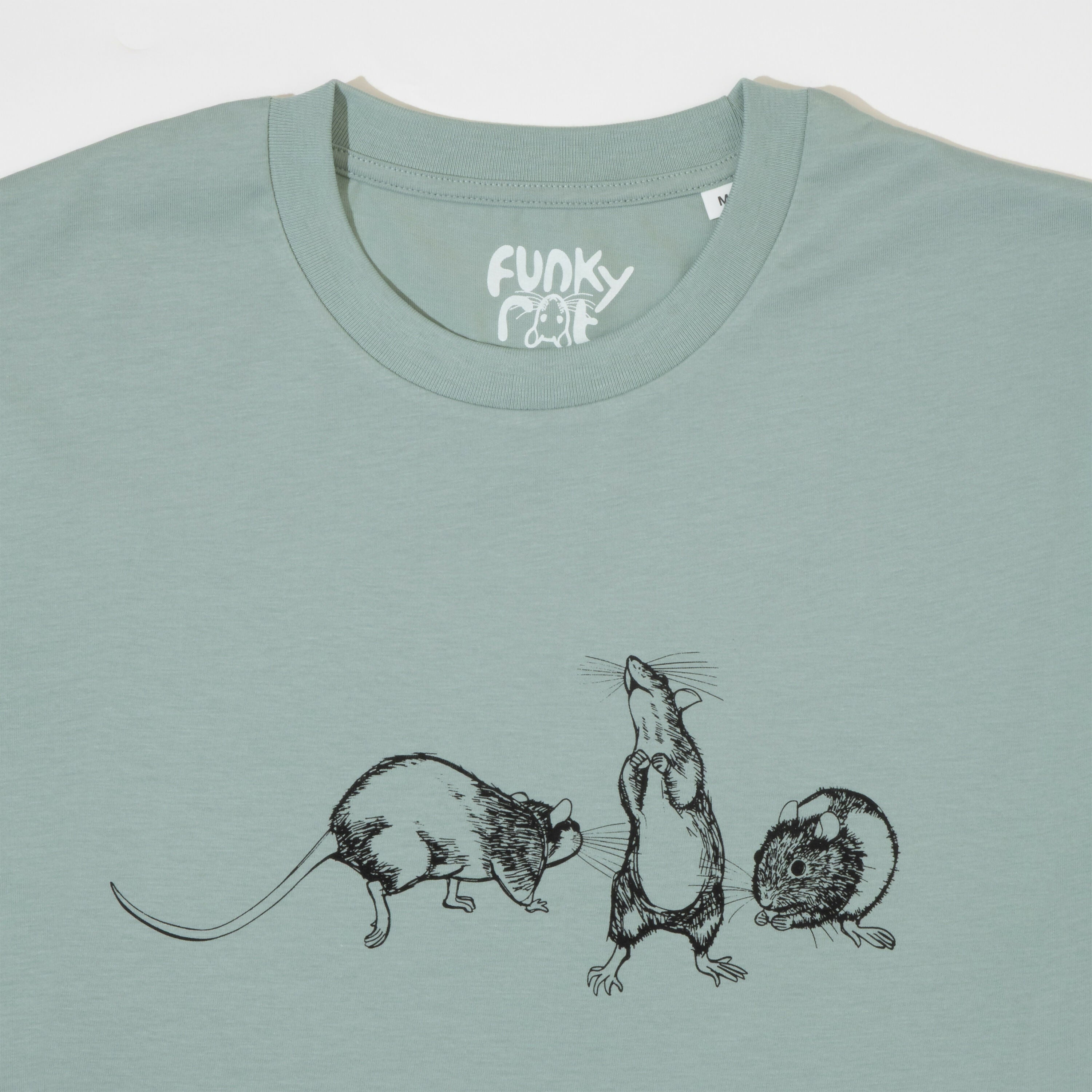 3 Rats Screen Printed Organic Cotton T-Shirt