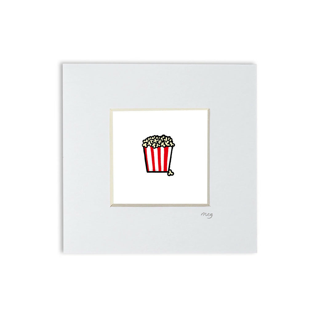 Popcorn 4x4" Mounted Mini Print