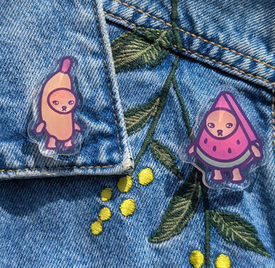 Acrylic Pin Badge - Banana Cat