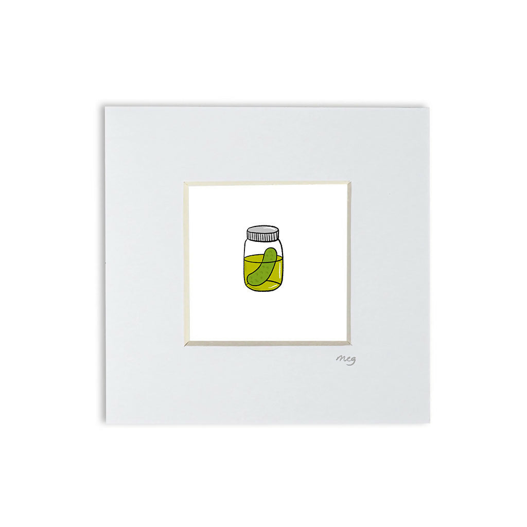 Pickle Jar 4x4" Mounted Mini Print