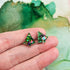 Handmade Glitter Christmas Trees Stud Earrings