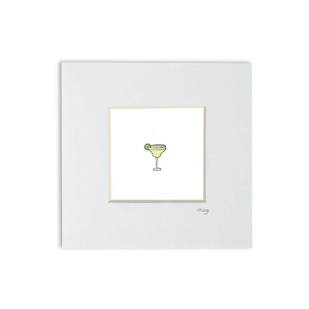 Mojito Cocktail 4x4" Mounted Mini Print