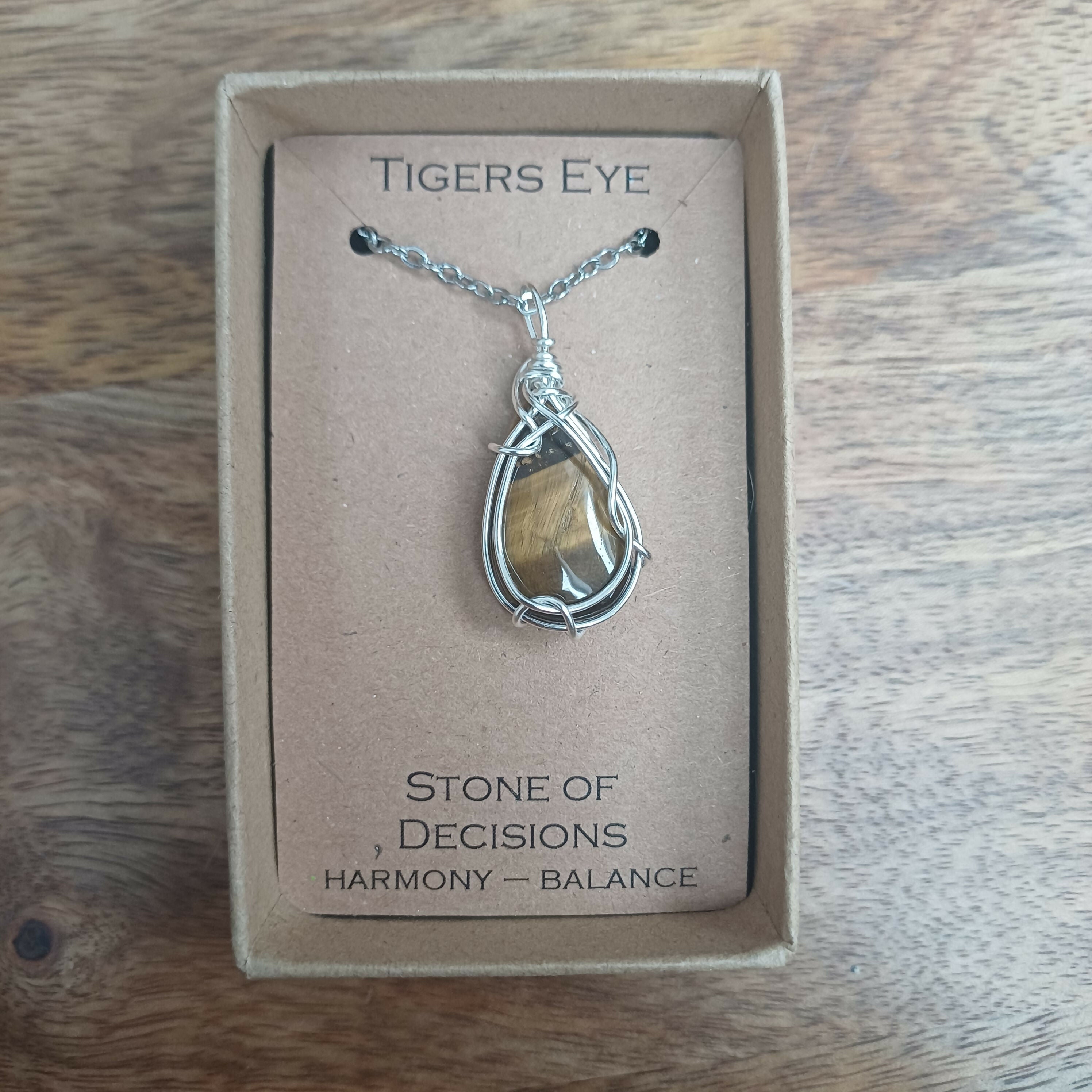 Tigers Eye Wire Wrapped Pendant