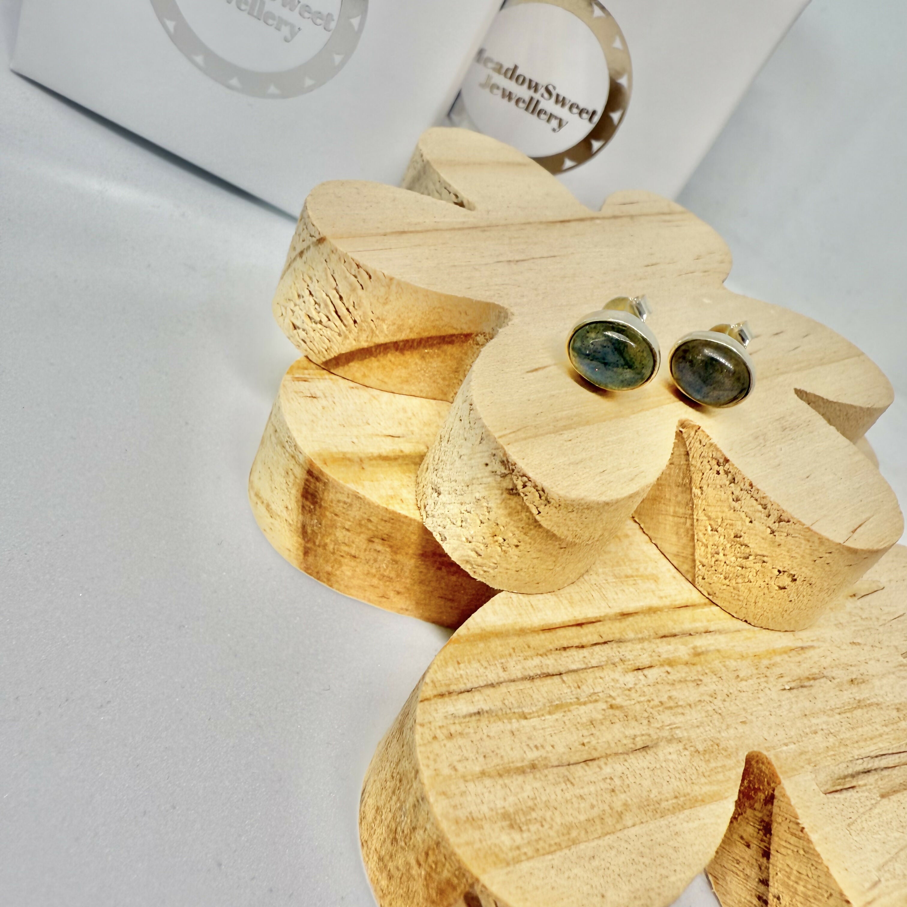 LABRADORITE STUD EARRINGS