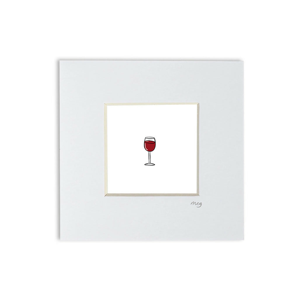 Red Wine 4x4" Mounted Mini Print