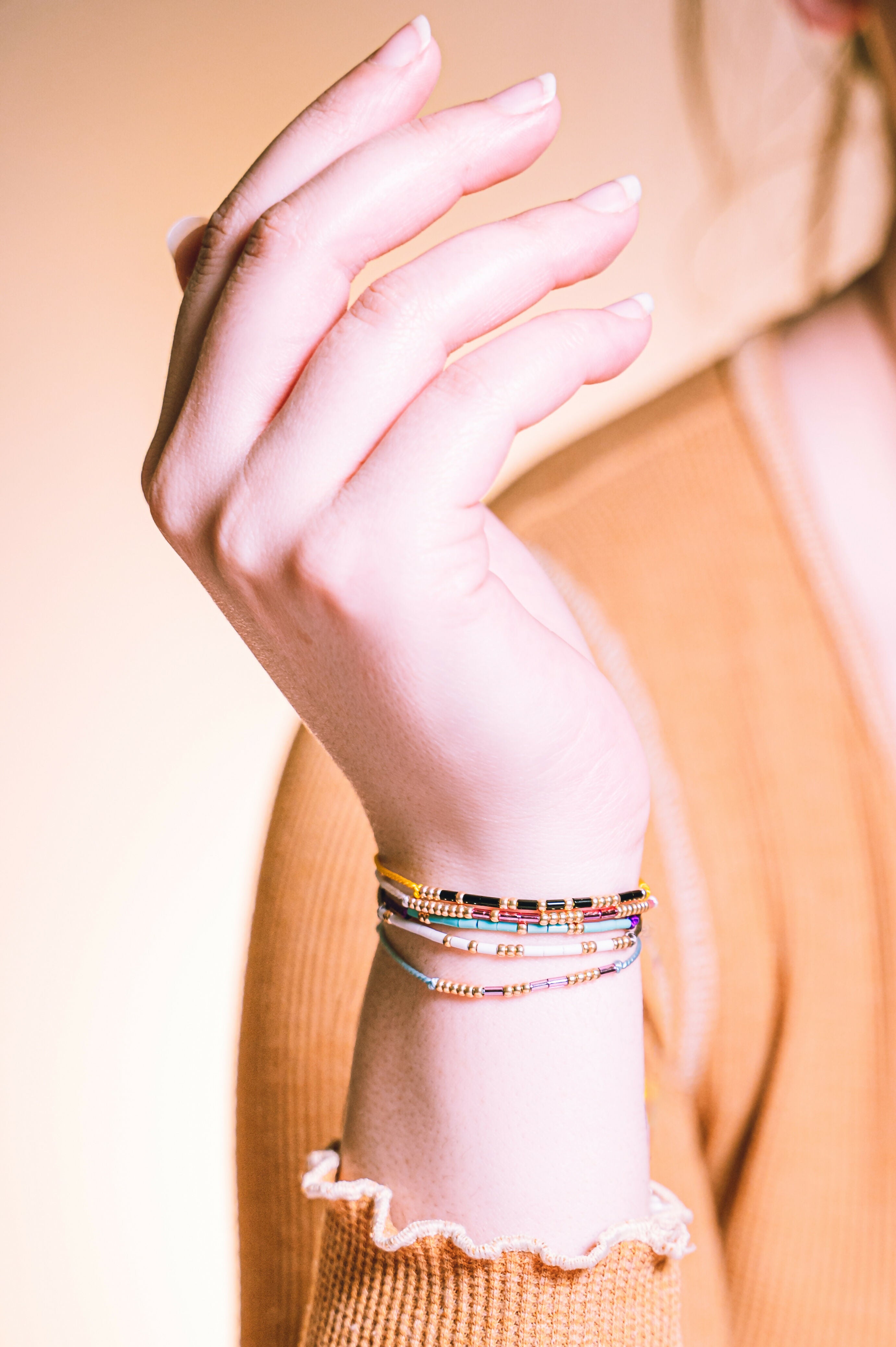 Morse Code Tiny Bead Bracelets - Various Designs