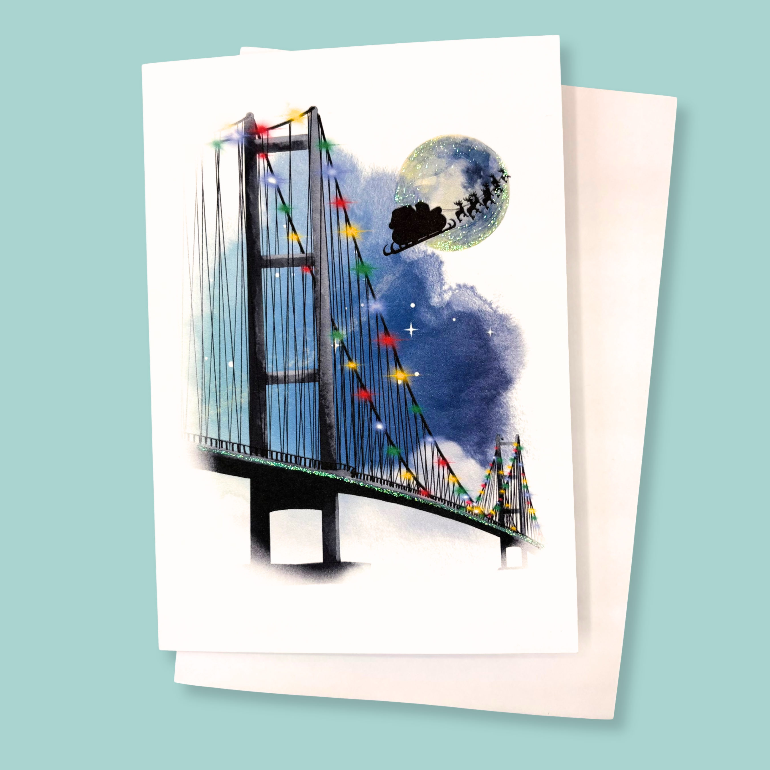 Christmas Card - Hull Festive Humber Bridge