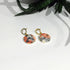 Orange and White Floral Dangle Earrings - Handmade Polymer Clay - Polly Plant