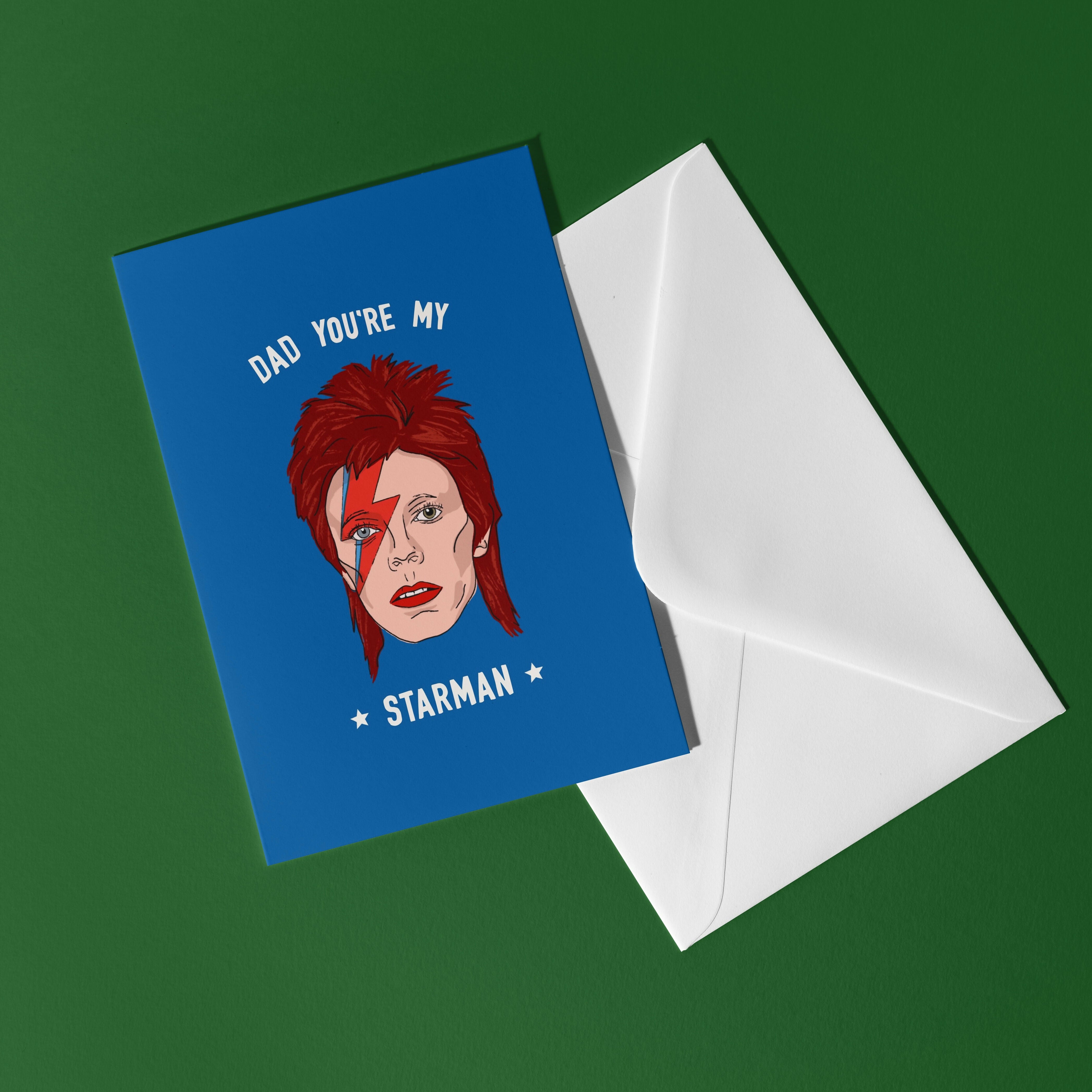 Starman Dad Father's Day Card - Music-Inspired Art | Art & Soul
