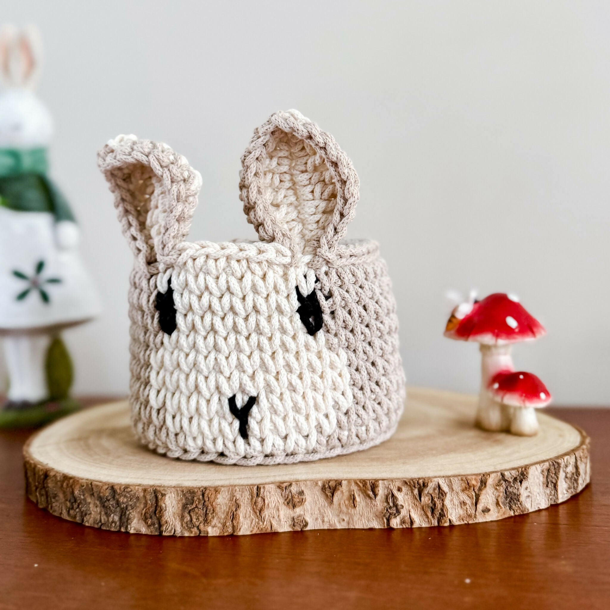 Crochet Rabbit Basket