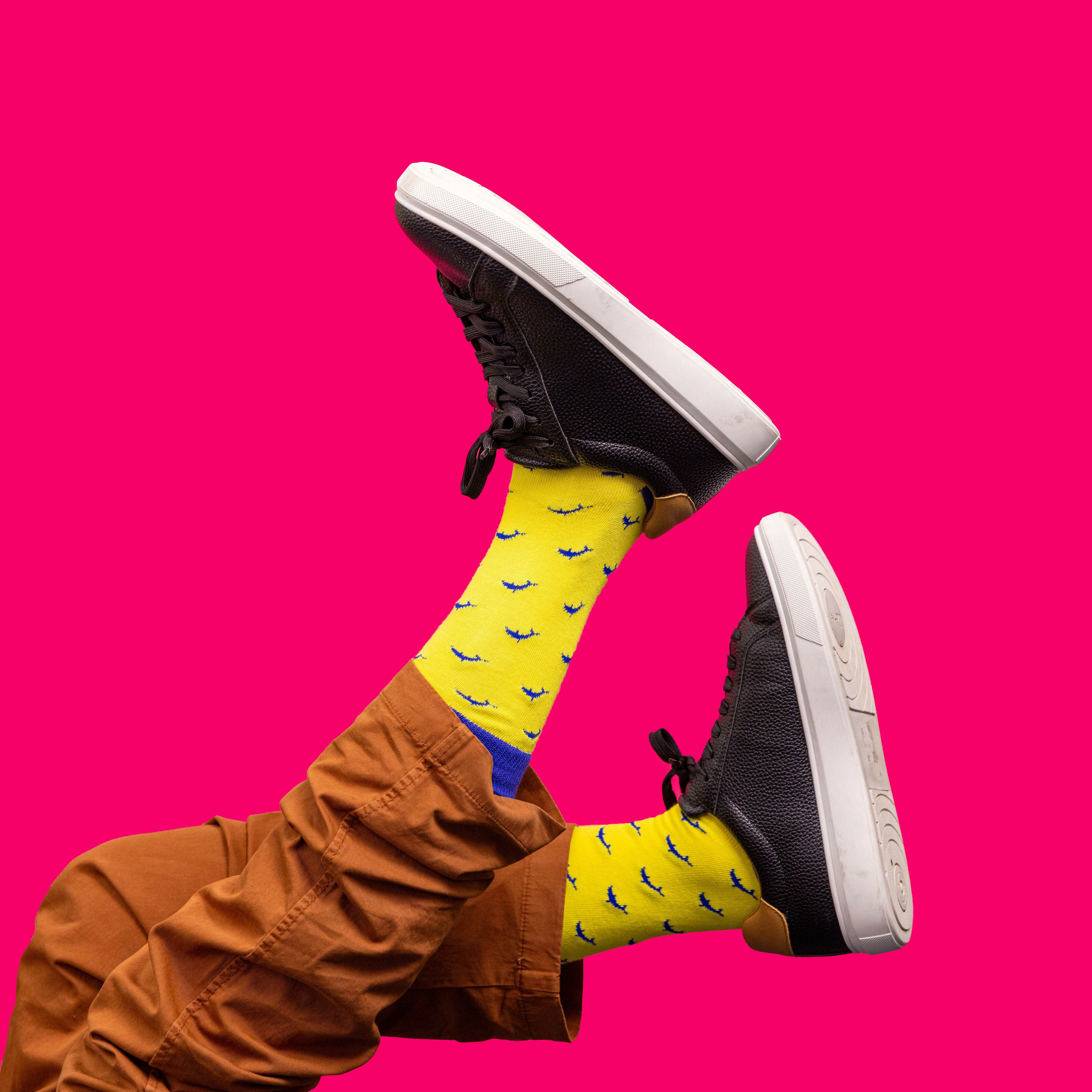 Persona Blue Dolphin Pattern Egyptian Cotton Men's Socks | UK 6.5 - 11