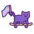 Flag Flying Cat Sticker