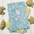 Linen Tea Towel - Beach Design in Yellow