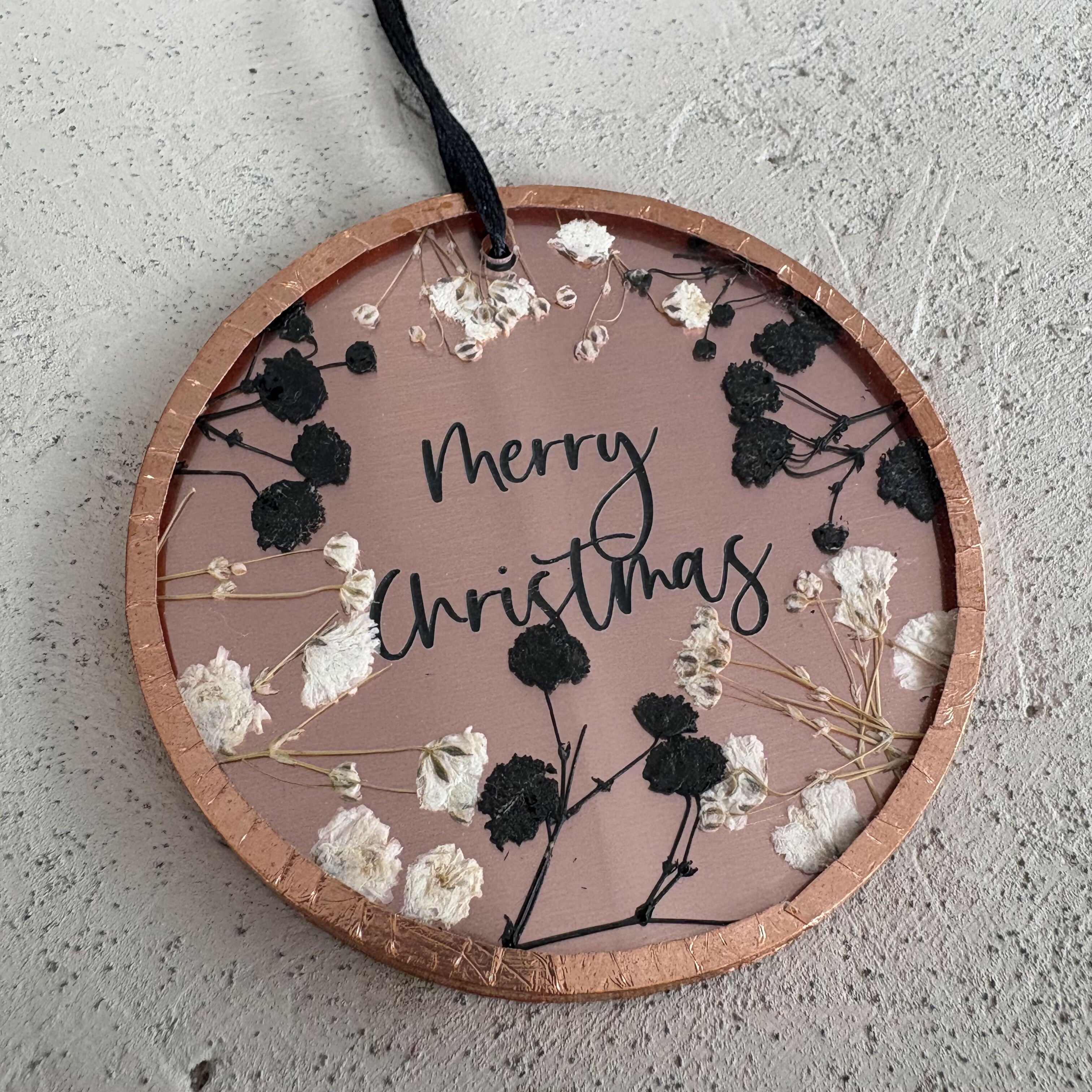 Pressed Flower Acrylic Bauble