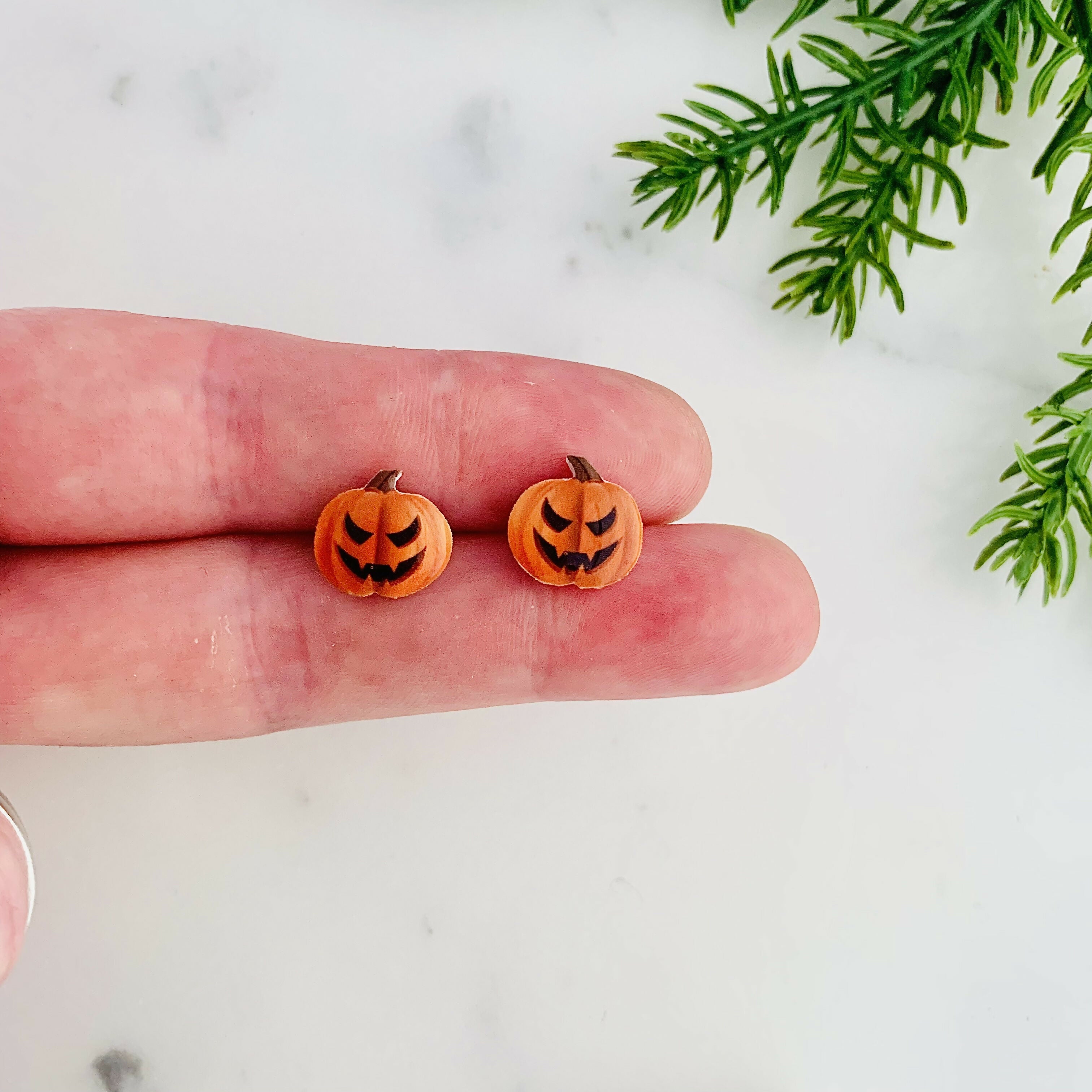 Jack O Lantern Halloween Stud Earrings