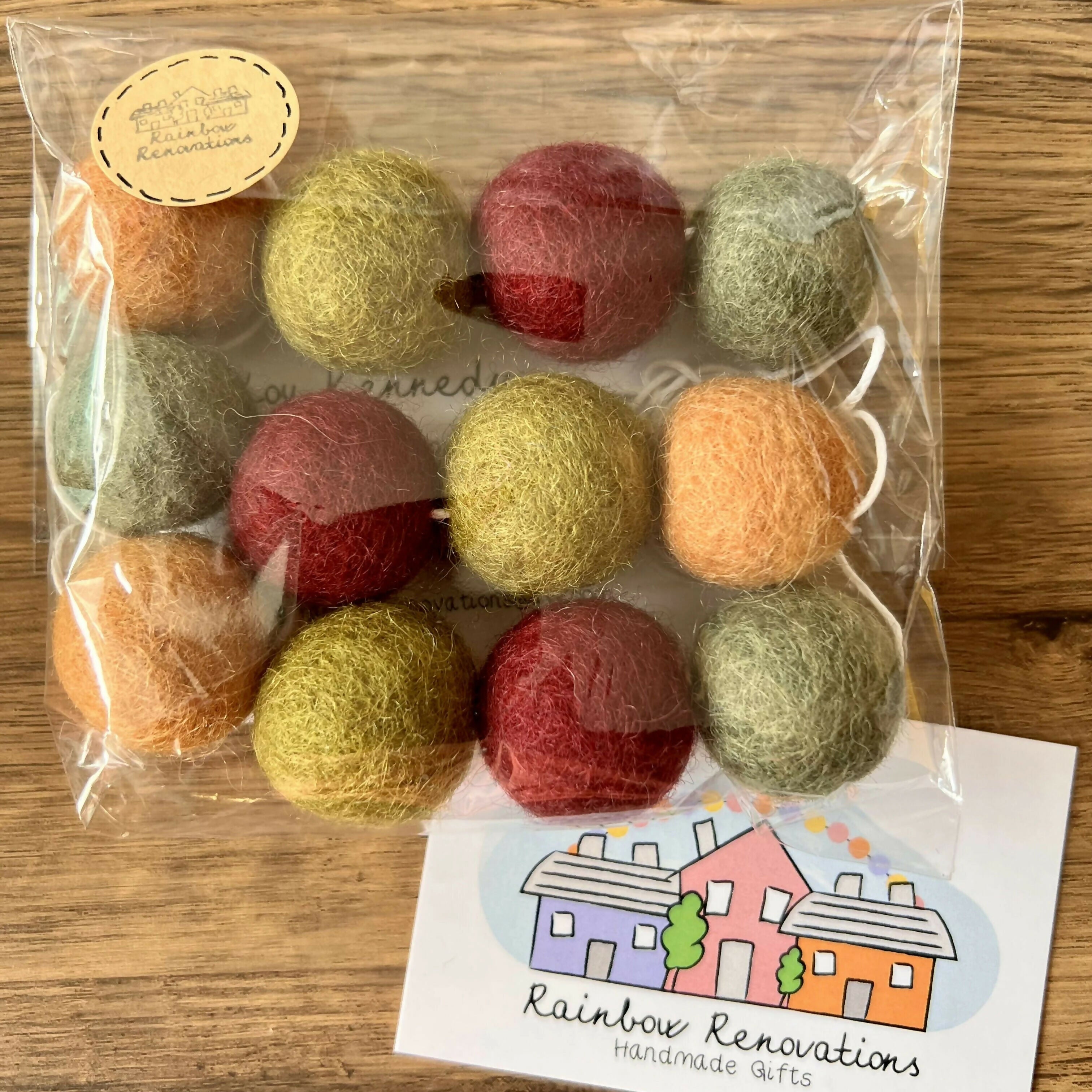 Feltball Garland - Autumn Colours