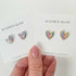 Pastel Rainbow Heart Studs - Handmade & Hypoallergenic | Art & Soul