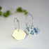 Blue Mushroom Print Hoop Earrings - Handmade Polymer Clay - Polly Plant