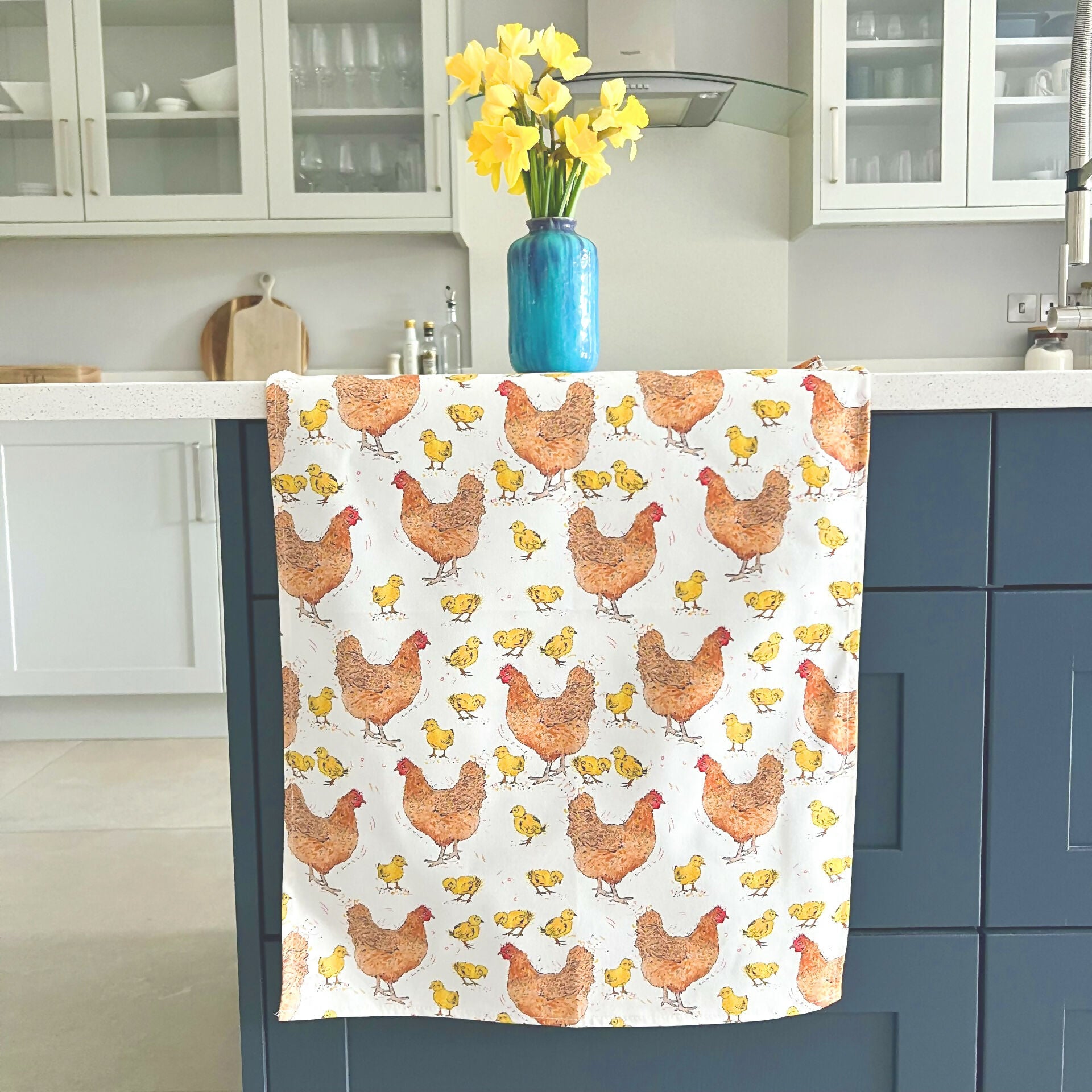mother hen ans chicks tea towel 12
