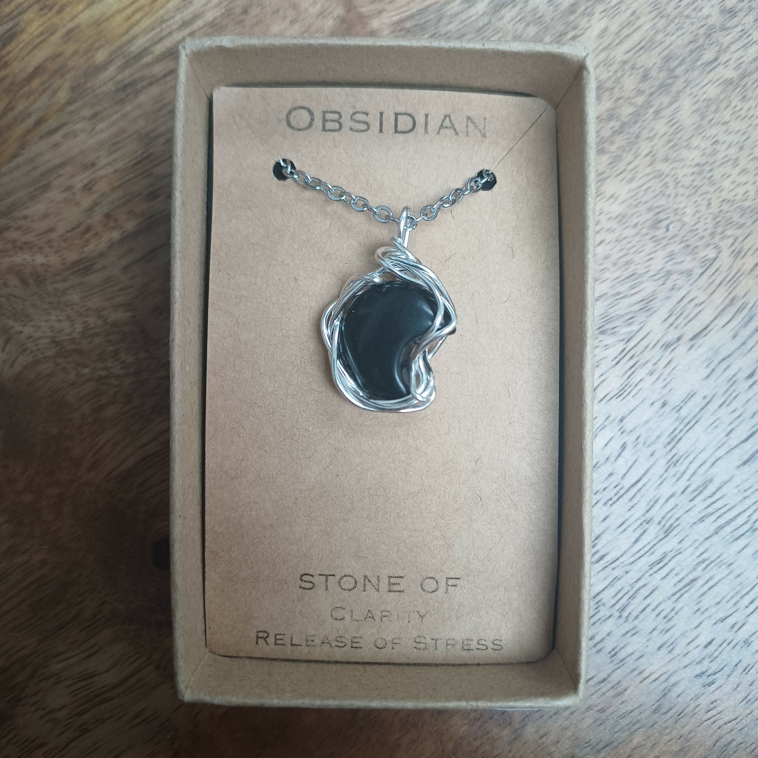 Obsidian Wire Wrapped Pendant