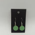 Apple Green Round Enamel Earrings