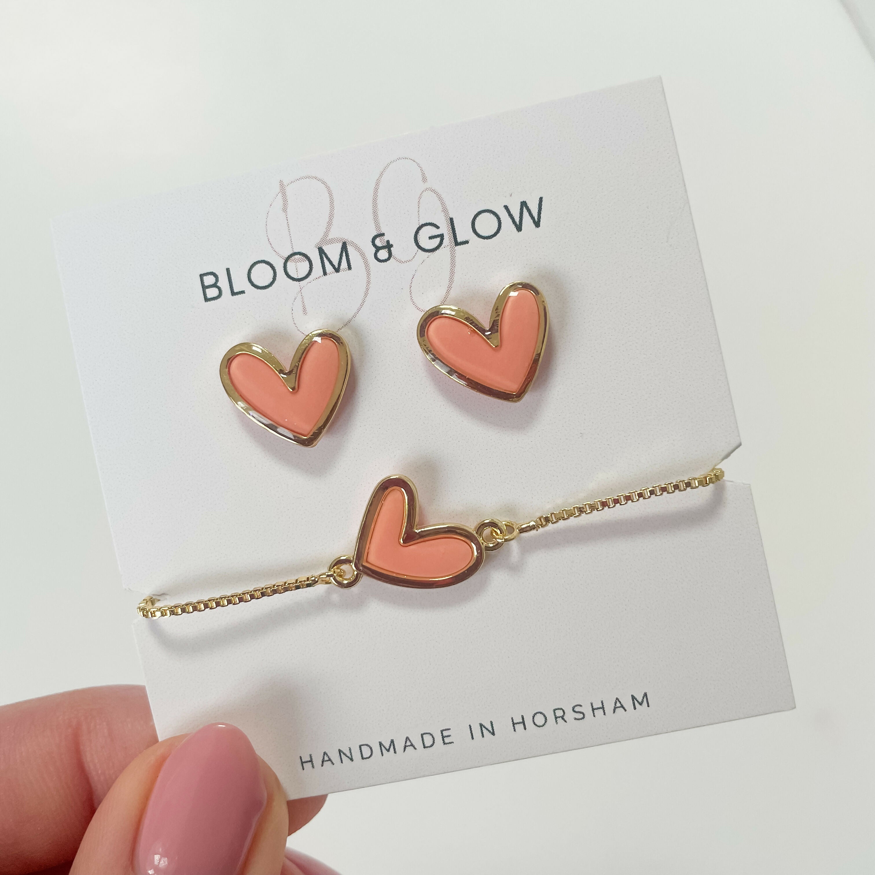 Heart Earring and Bracelet Set - Handmade Elegance | Art & Soul