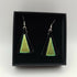 Triangular Black and Dichroic Green Earrings