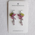 Pink Blossom Earrings with Leaves