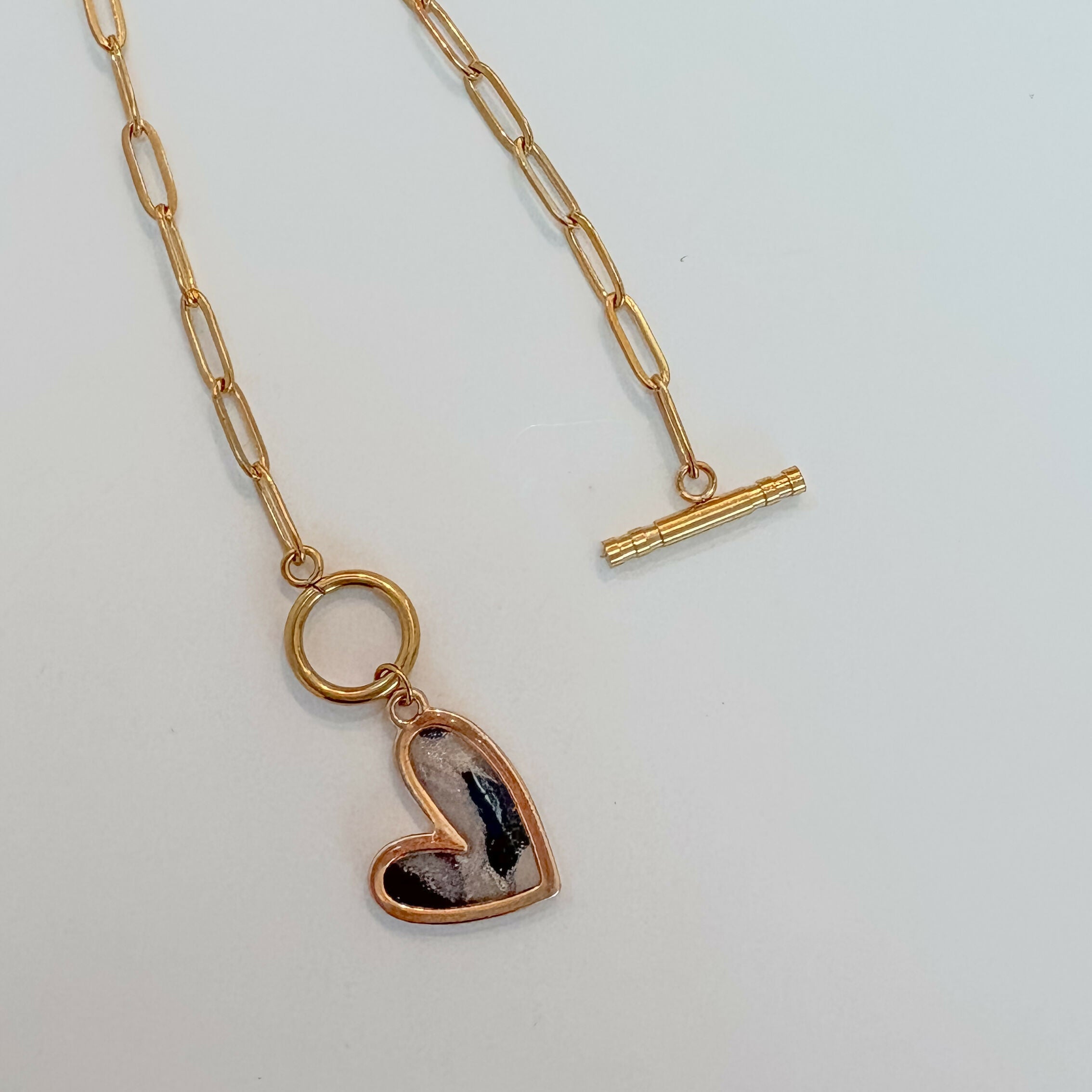 Paperclip Chain Heart Necklace