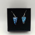 Blue Speckled Triangular Dichroic Glass Earrings