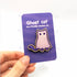 Wooden Pin Badge - Ghost Cat