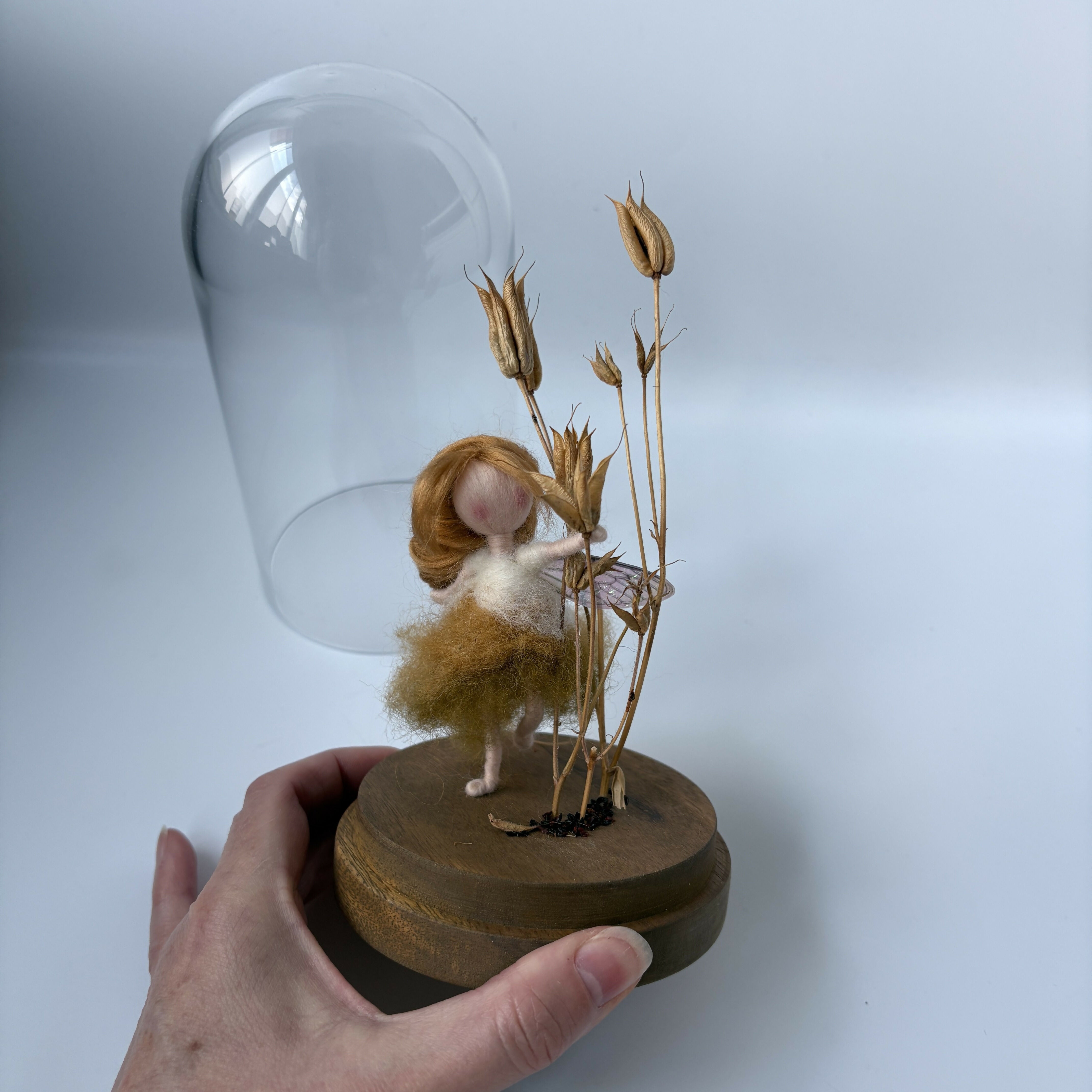 Flowers whisper beauty to the world, even as they fade, wilt and fall - Felted Fairy