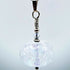 HANDMADE GLASS LAMPWORKED ICY DICHRIOC PENDANT,ON A STERLING SILVER CHAIN WITH SWAROVSKI CRYSTALS.